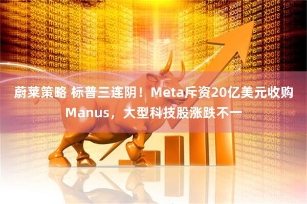 蔚莱策略 标普三连阴！Meta斥资20亿美元收购Manus，大型科技股涨跌不一