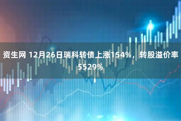 资生网 12月26日瑞科转债上涨154%，转股溢价率5529%